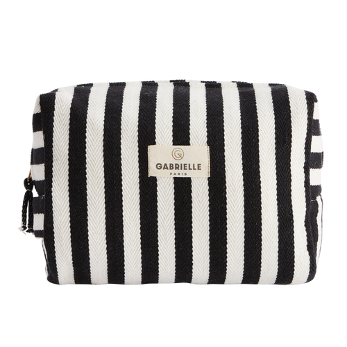 Gabrielle | Black Stripes Toiletry Bag