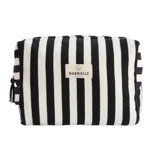 Gabrielle | Black Stripes Toiletry Bag