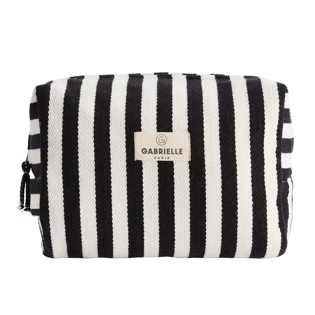 Gabrielle | Black Stripes Toiletry Bag