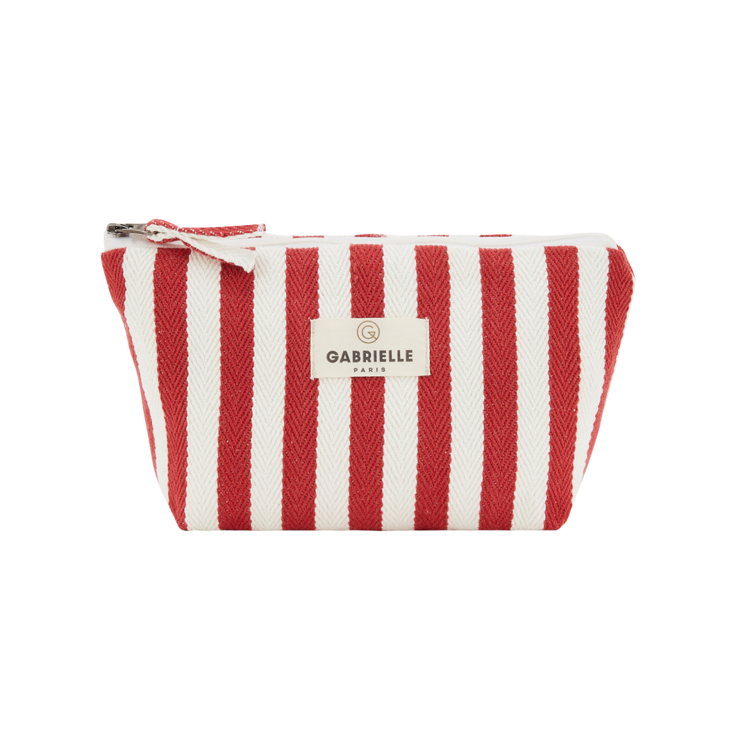 Cotton Beauty Pouch | Stripes Rouge