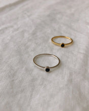 Load image into Gallery viewer, Lines + Current Sigrid ‘Mona’ Ring with Small Black Stone