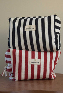 Gabrielle | Black Stripes Toiletry Bag