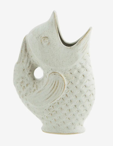 Stoneware Fish Vase | Off White