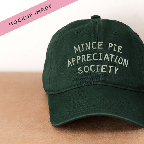 Mince Pie Appreciation Society - Green - Cotton Baseball Cap
