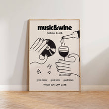 Load image into Gallery viewer, Music &amp; Wine Social Club Print
