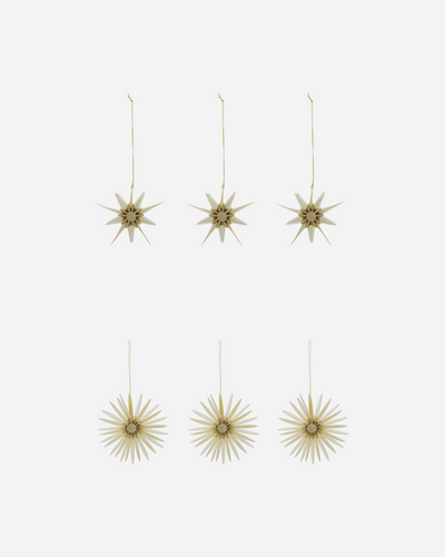 Christmas Decorations | Off-White Champagne | Set/6