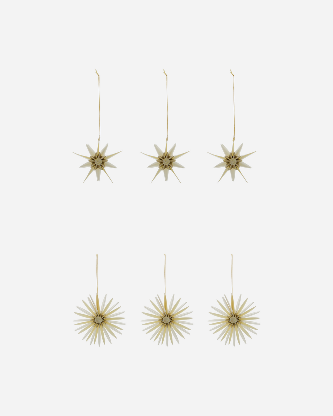 Christmas Decorations | Off-White Champagne | Set/6