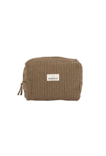 Load image into Gallery viewer, Cotton Toiletry Bag | Coffee Stripe