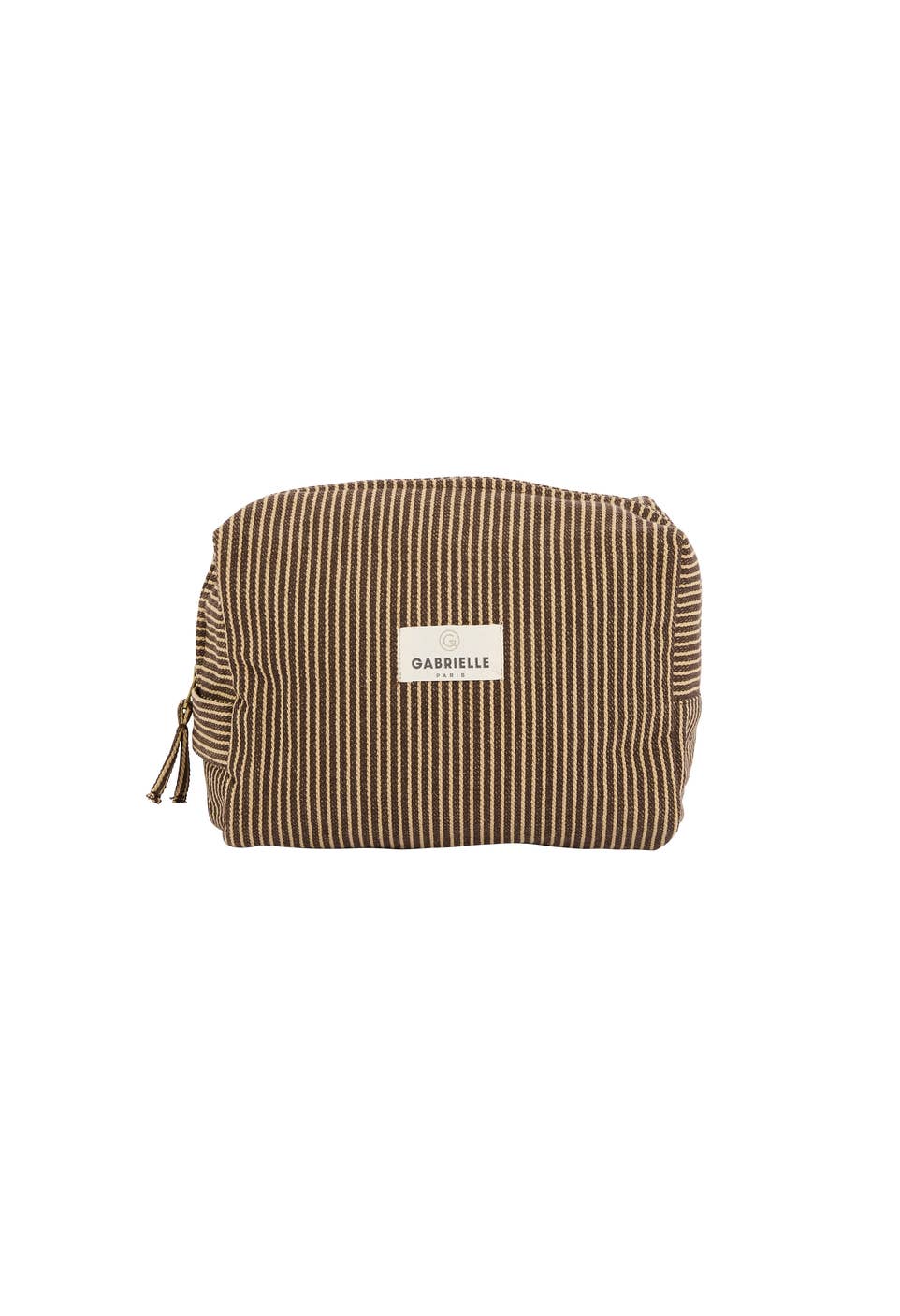 Cotton Toiletry Bag | Coffee Stripe