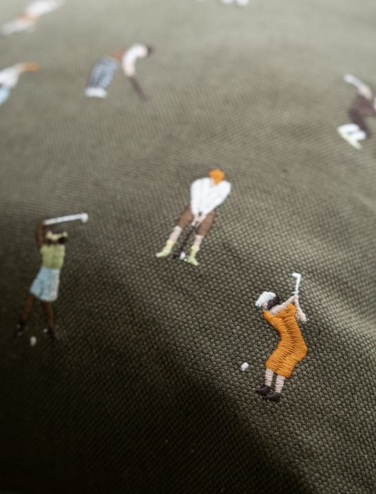 Fine Little Day | Golfers Embroidered Cushion 48x48 cm