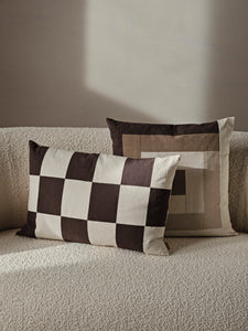 Ferm Living | Fold Patchwork Cushion | Coffee/Undyed