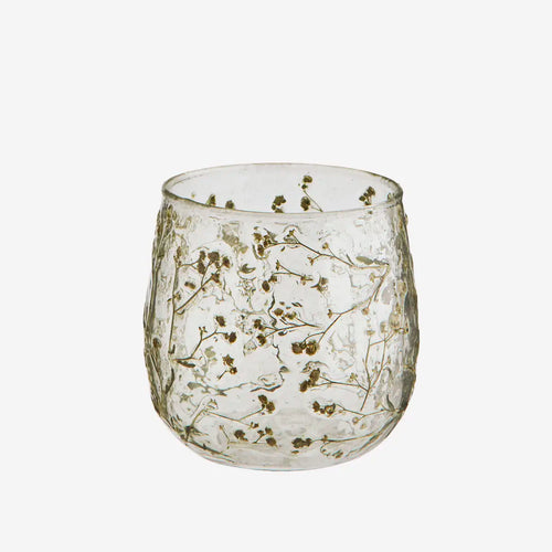 Madam Stoltz | Glass Votive Tealight Holder | Flowers