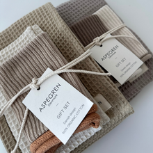 Load image into Gallery viewer, Gift set - 100% Organic cotton - Set of 3 - Wheat