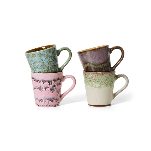 HKLIVING | 70s Ceramics Espresso Mugs (set of 4) | BRUTALISM