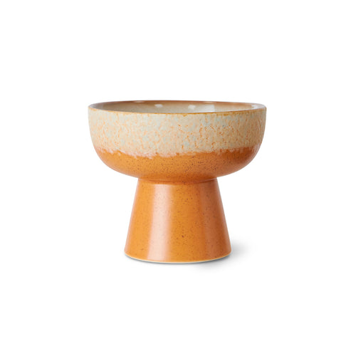 HKLIVING | 70s Ceramics Tapas Bowl on Base | Dunes | Small