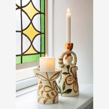 Load image into Gallery viewer, Madam Stoltz Hand-Painted Candle Holder | Off-White,Caramel - BTS CONCEPT STORE