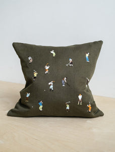 Fine Little Day | Golfers Embroidered Cushion 48x48 cm