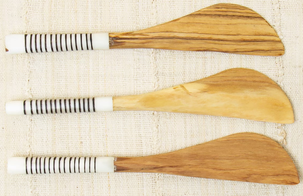 Stripe Handle Wooden Butter Knife