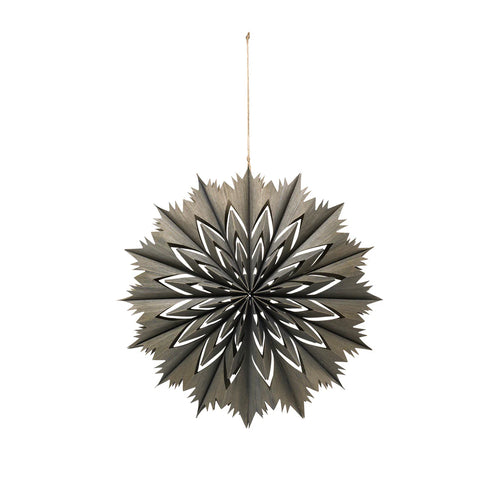 Venja Plywood Festive Star Ornament | Fungi grey