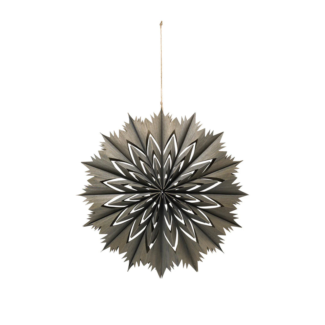 Venja Plywood Festive Star Ornament | Fungi grey