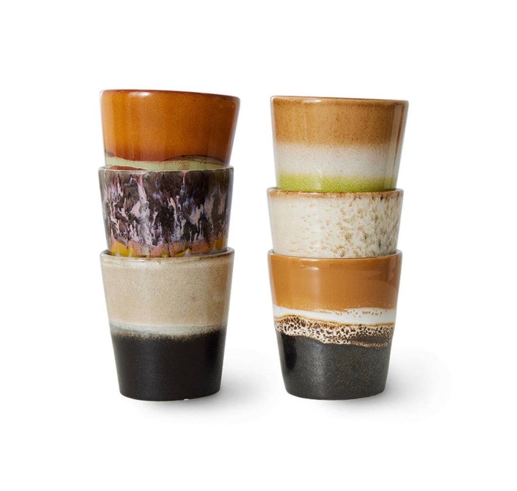 hkliving 70s Ceramic Coffee Mugs (set of 6) | Soil