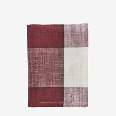 Madam Stoltz | Checked Kitchen Towel | Maroon