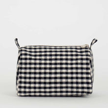 Load image into Gallery viewer, Eco Nature Toiletry Bag | Small | Off White + Black Gingham - BTS CONCEPT STORE