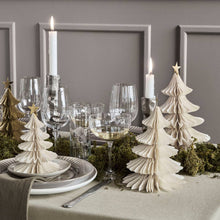 Load image into Gallery viewer, Paper Christmas Tree Decorations | Ivory | Set of 3