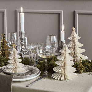 Paper Christmas Tree Decorations | Ivory | Set of 3