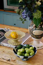 Load image into Gallery viewer, HKLIVING Ceramic Fruit Bowl on Base | Indigo Abstract