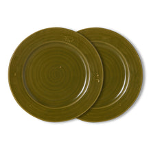 Load image into Gallery viewer, HKLIVING Farmhouse Ceramics Dinner Plates | Moss | Set of 2