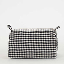 Load image into Gallery viewer, Eco Nature Toiletry Bag | Medium | Off White + Black Gingham - BTS CONCEPT STORE