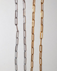 Lines + Current | Essie Long Link Cable Chain | Silver or Gold