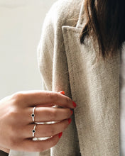 Load image into Gallery viewer, Lines + Current Sigrid ‘Mona’ Ring with Small Black Stone