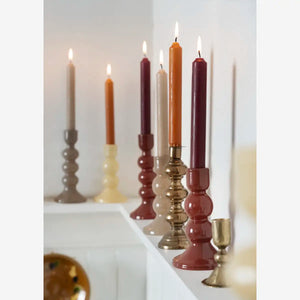 Madam Stoltz | Glass Candle Holder | Taupe