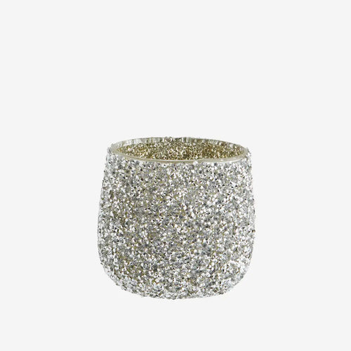 Madam Stoltz | Glass Votive Tealight Holder | Glitter