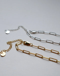 Lines + Current | Essie Long Link Cable Chain | Silver or Gold