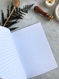 Papercrown | Striped A5 Notebook with Gold Foil and Recycled Pages | Olive