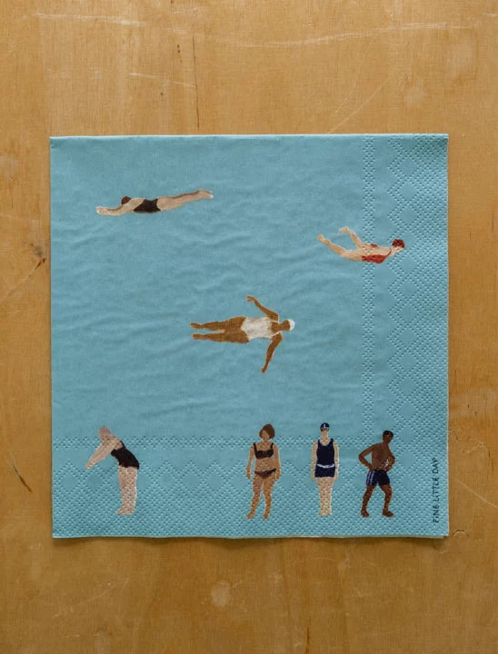 Fine Little Day | Swimmer Print Paper Napkins