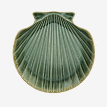 Load image into Gallery viewer, Stoneware Sea Shell Plate | Large | Sea Green - BTS CONCEPT STORE