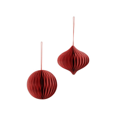 Broste Paper Christmas Decorations | Pompeian Red | various