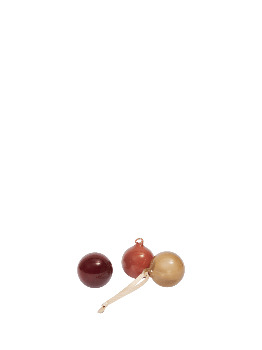 FERM LIVING | Christmas Glass Baubles | Roseate Opaque | Set/3 - Medium