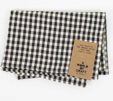 Load image into Gallery viewer, Tea Towel 50x70 | ECO Gingham Black + Off-White Small Check