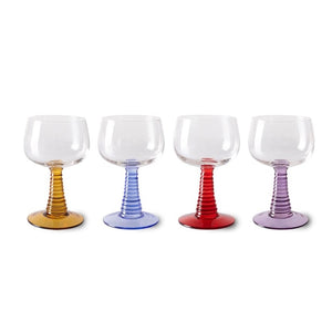 hkliving Swirl Wine Glass | Tall Multicoloured |various