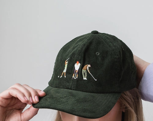 Green Corduroy Baseball Hat - Golfers