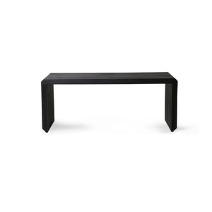 HKliving Black Slatted Wooden Linear Bench | Element