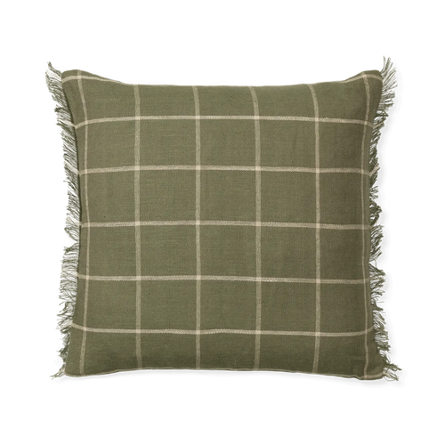 Ferm Living Calm Cushion Cover | Olive + Off White | 50x50cm