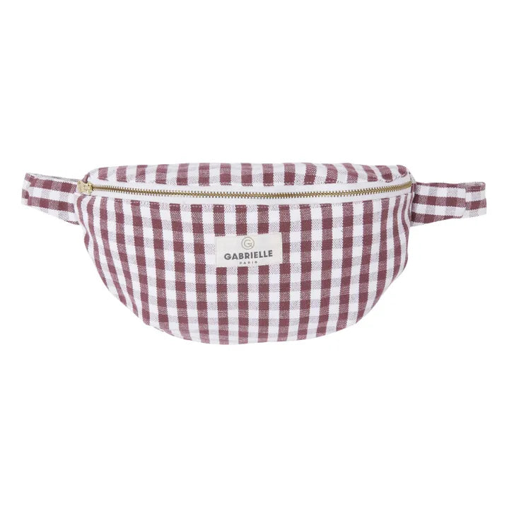 Vichy Cotton Waist Bag | Bordeaux