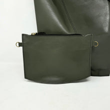 Load image into Gallery viewer, Leather Carrier Tote Bag | Khaki Green
