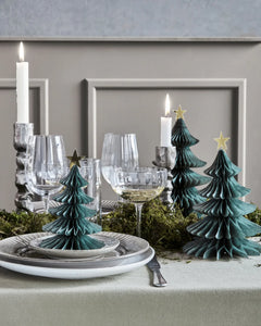 Paper Christmas Tree Decorations | Green | Set of 3